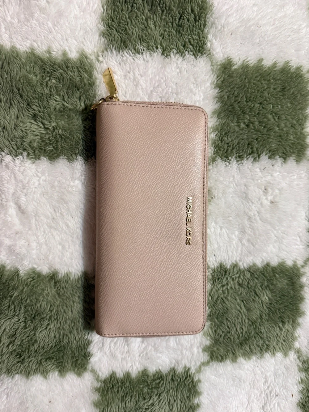 Michael Kors Blush Pink Saffiano Leather Zip Wallet